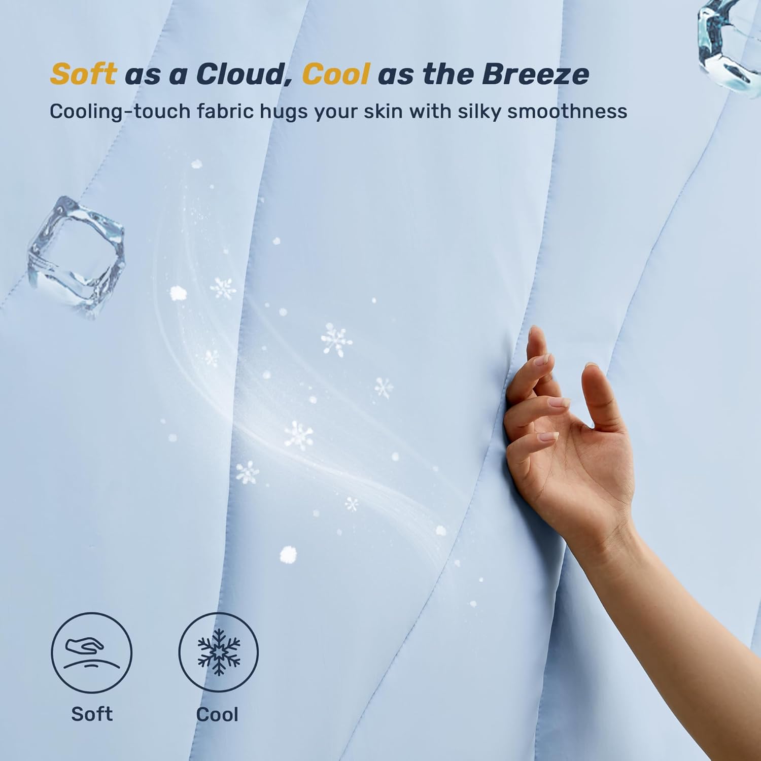 Unikome Ultra Soft Waterproof Queen Size Mattress Pad, Cooling Mattress Protector for Hot Sleepers, 5-Layers Noiseless Washable Mattress Cover with 8"-21" Deep Pocket (Light Blue, 60x80) - Image 2