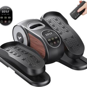 MERACH Under Desk Elliptical Machine, Leg Exerciser While Sitting for Seniors with 12-Speeds & Remote Control, Quiet Portable Electric Seated Pedal Exerciser Machine for Home Office