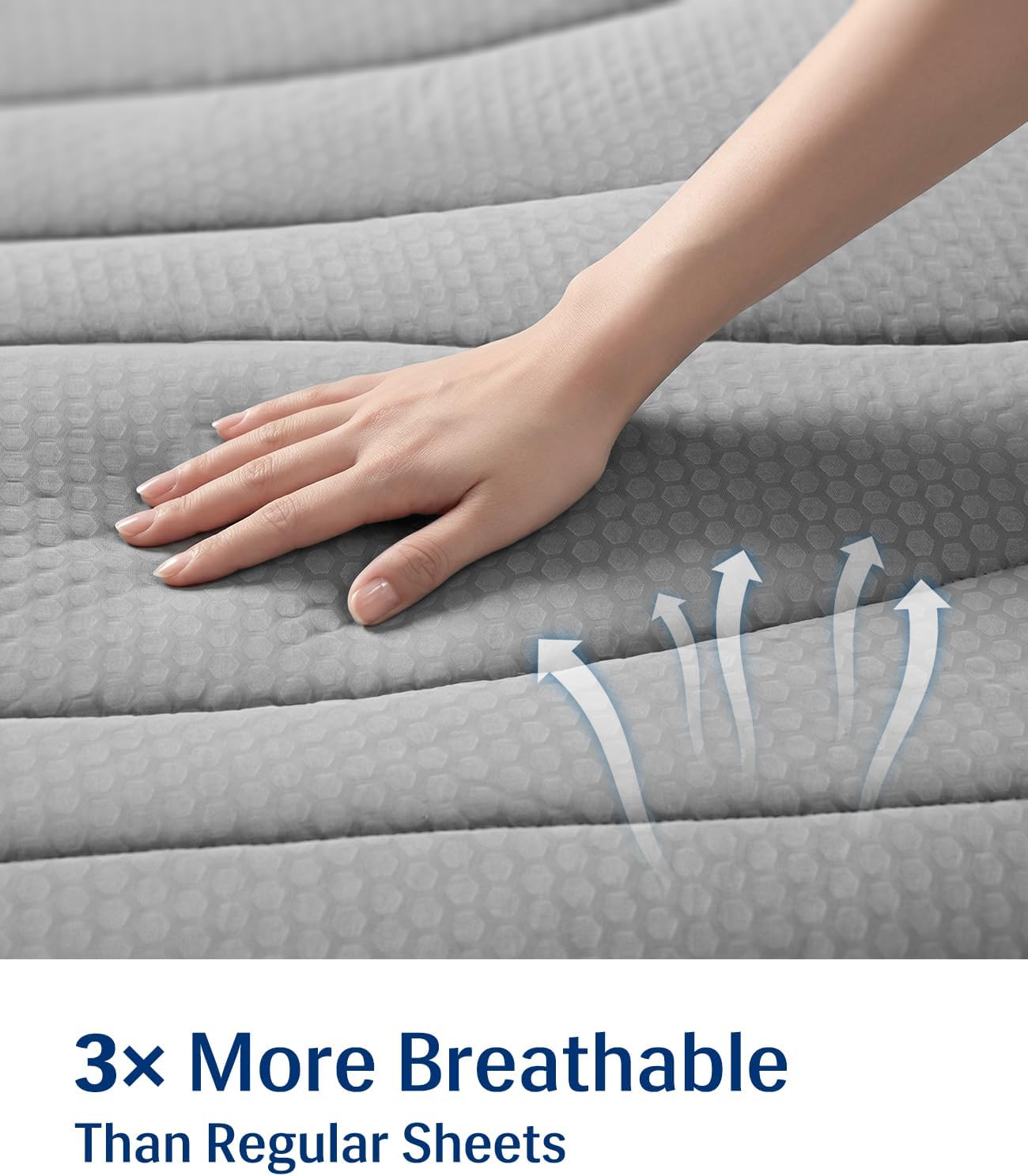 Elegear Cooling Mattress Pad Queen, Upgraded Arc-Chill® 3.0 + PCM Cooling, Stay Cool All Night, Breathable & Soft, Deep Pocket 18", Washable Mattress Protector for Hot Sleepers, Gray - Image 9