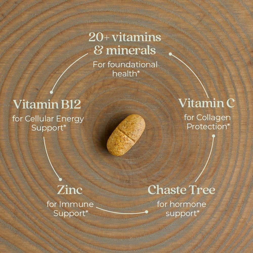 New Chapter Women’s Multivitamin 40+, extra B6 & B12, Biotin for Hair Growth, D3, Vit C, Zinc for Immune & Stress Support, Gentle on an Empty Stomach, One Daily, Non-GMO, Gluten-Free, 48 Tablets - Image 3