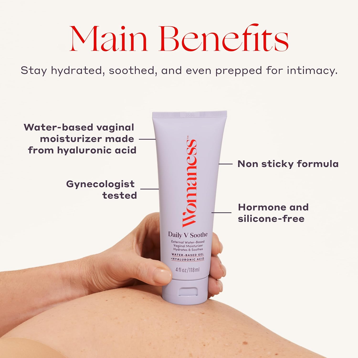Womaness Daily V Soothe - Vaginal Moisturizer for Vaginal Dryness & Moisture - External Hyaluronic Acid Gel for Vaginal Wetness - Silicone-Free, Estrogen & Hormone-Free Vaginal Health Support - 4oz - Image 2