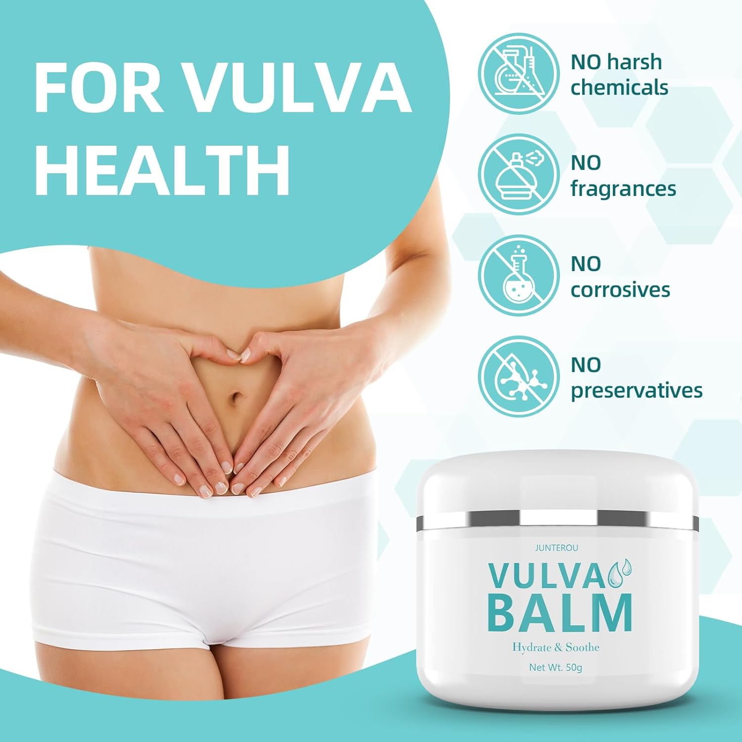 Vaginal Moisturizer for Vaginal Dryness & Itching, Vulva Balm with Shea Butter & Vitamin E-Intimate Care & Menopause Support, No Fragrances & Harsh Chemicals, Pure and natura,50g - Image 6