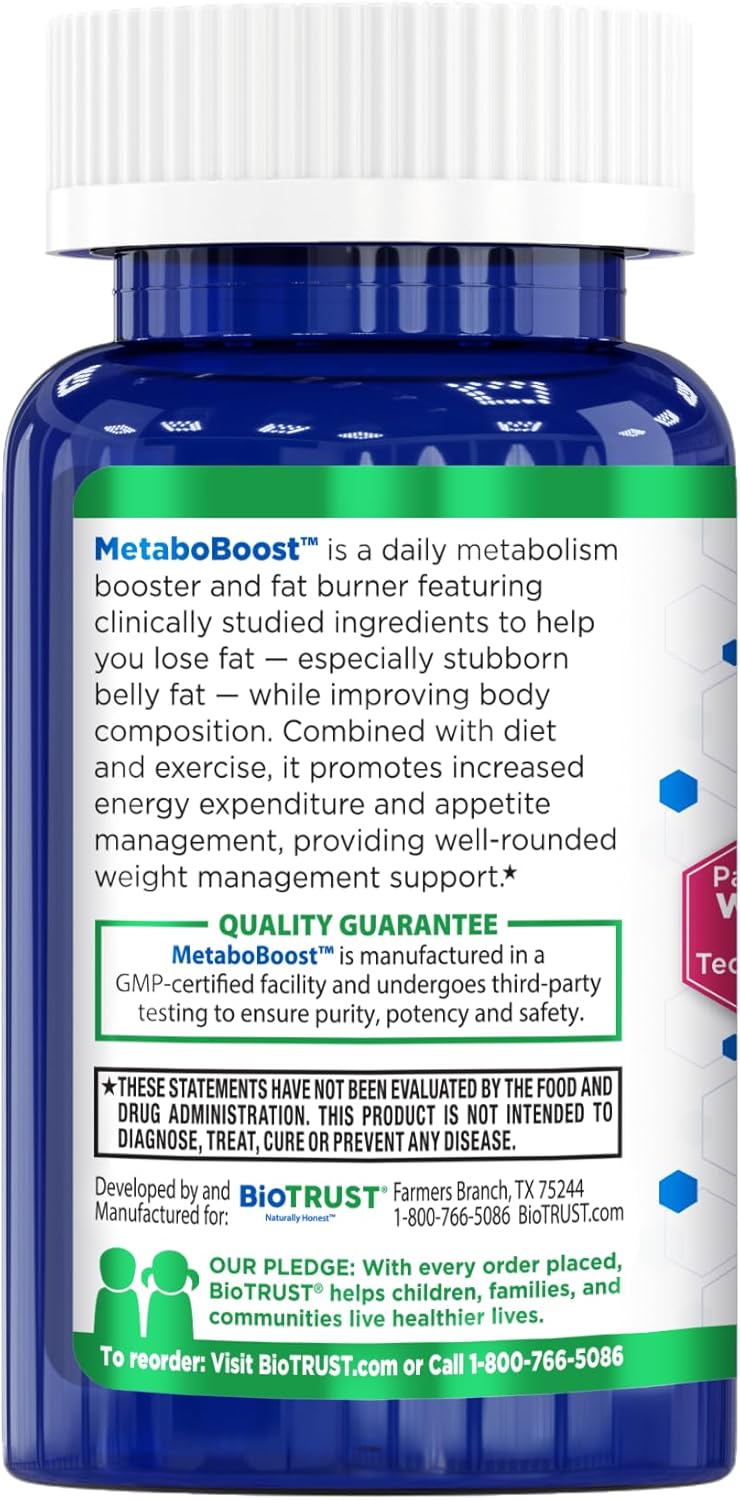 BioTrust MetaboBoost Weight Loss Supplement - Appetite Suppressant | Calorie Fat Burner | Metabolism Booster - Clinically-Studied Diet Pills with Berberine for Holistic WeightLoss Support- 60 Capsules - Image 8
