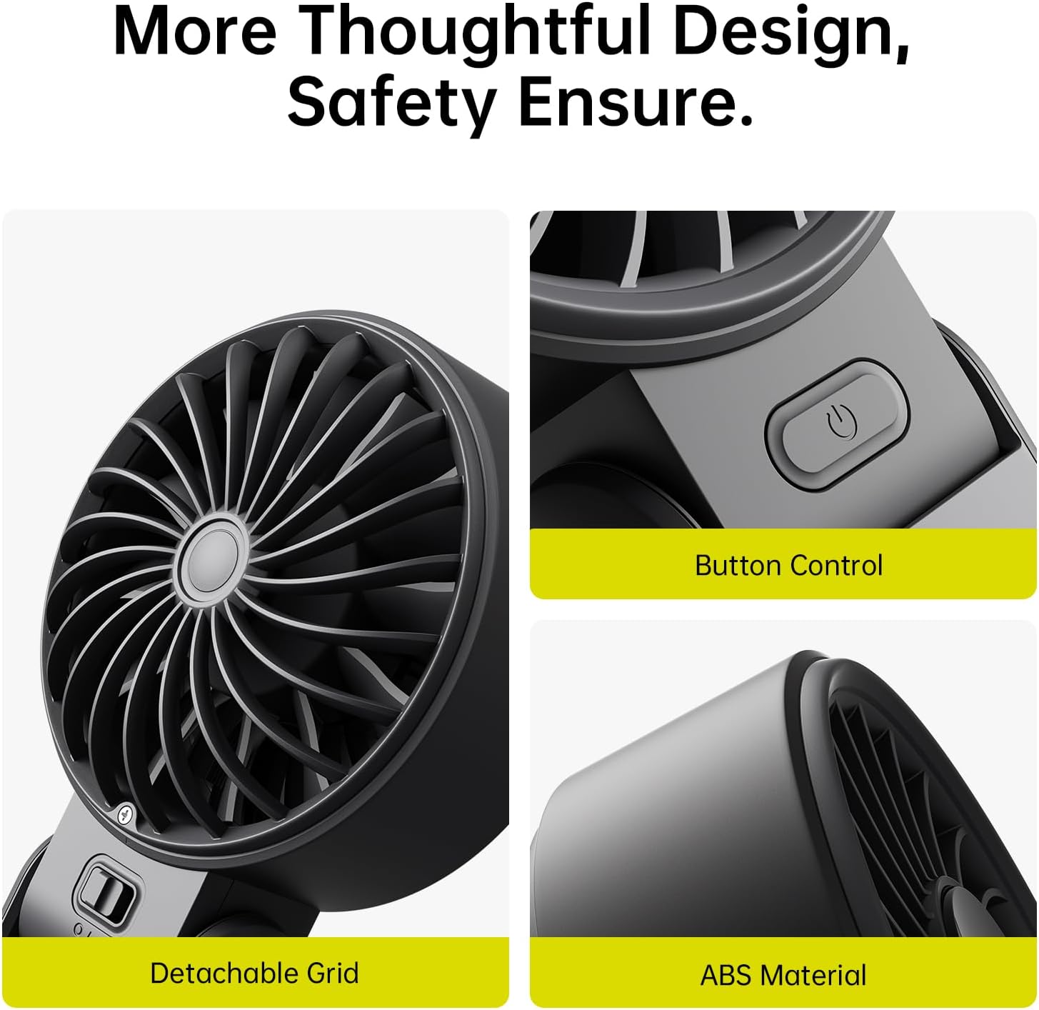 JISULIFE Handheld Fan Life7 – Ultimate Flexibility: Wide & Strong Airflow, 19.5H Max Cooling, 5000mAh Rechargeable, 5-Speed, LED Display, 3 IN 1 Portable Fan for Travel, Concerts, Sports Events(Black) - Image 9