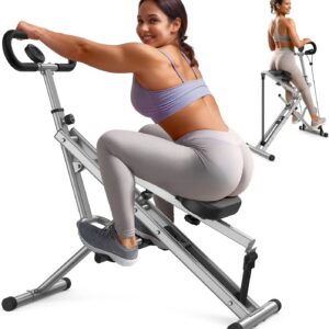 Sportsroyals Squat Machine, Squat Assist Rower for Glutes and Thighs, Foldable Exercise Equipment w/ Four Adjustable Resistance for Home, Full Body Workout Machine