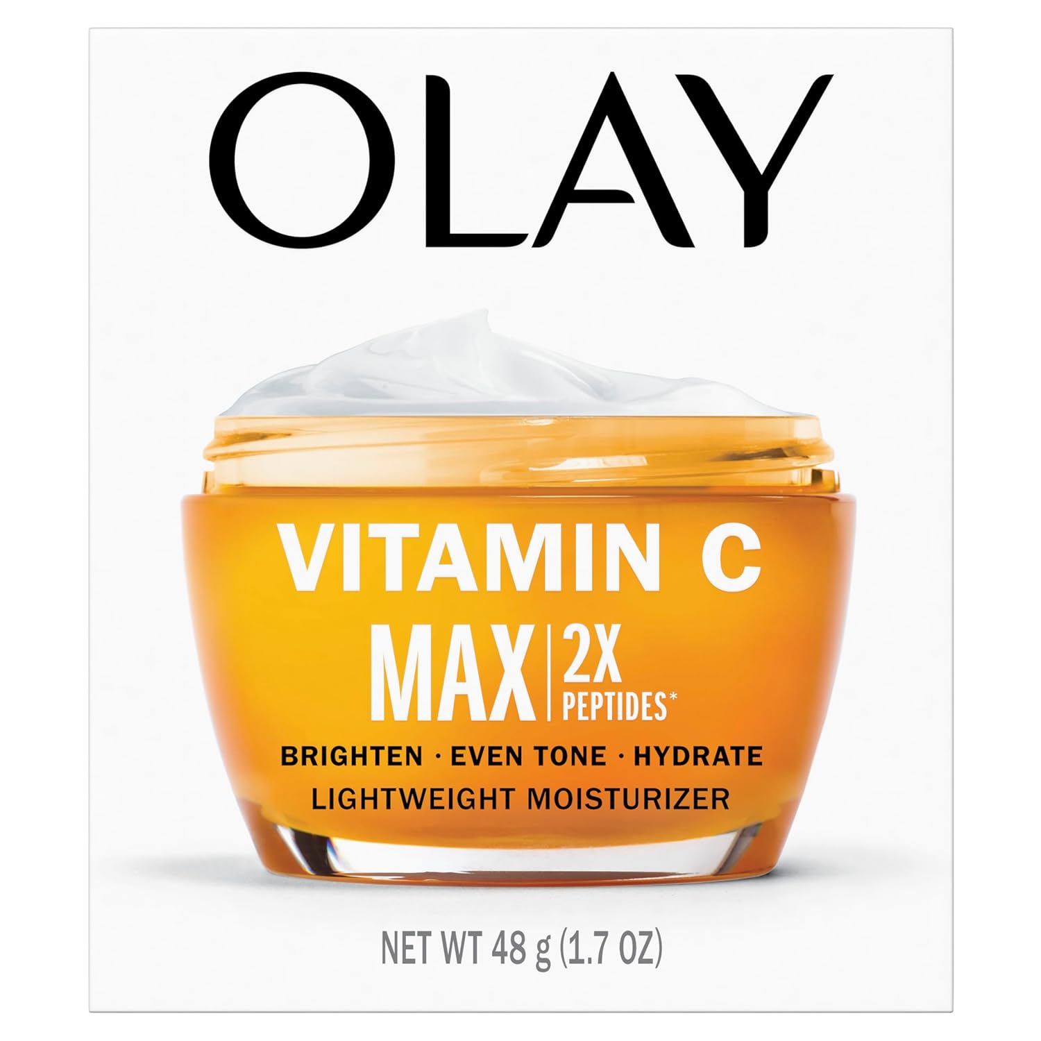Olay Vitamin C MAX Face Moisturizer, Brightening Cream for Women, Hydrating, Evens Tone, Dark Spot & Hyperpigmentation Reduction, Glowing Skin Care - Niaciniamide, Peptides 1.7 Oz - Image 13