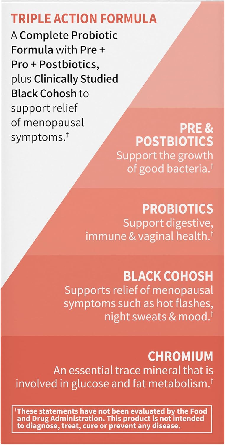 Garden of Life Dr. Formulated Menopause Probiotics with Black Cohosh, Chromium and Pre, Pro & Postbiotics – Menopause Supplements for Women, Immune Health, Non-GMO, Gluten-Free, 30 Vegetarian Capsules - Image 8