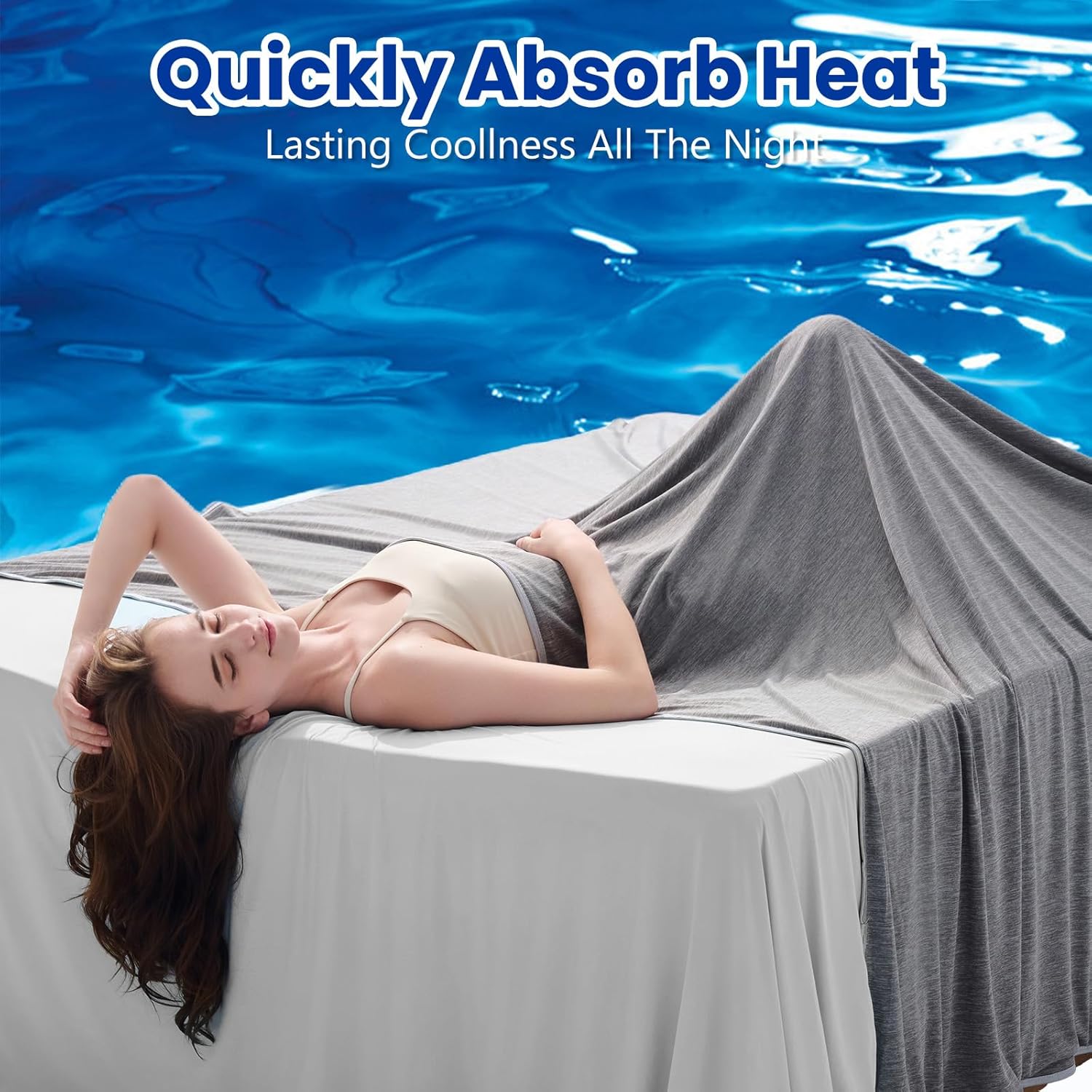 Topcee Cooling Blanket for Night Sweats Absorbs Heat to Keep Adults, Children Cool on Warm Nights, Q-Max 0.5 Cooling Blankets for Hot Sleepers, Lightweight Sofa Throw Blanket (50"x70") - Image 2