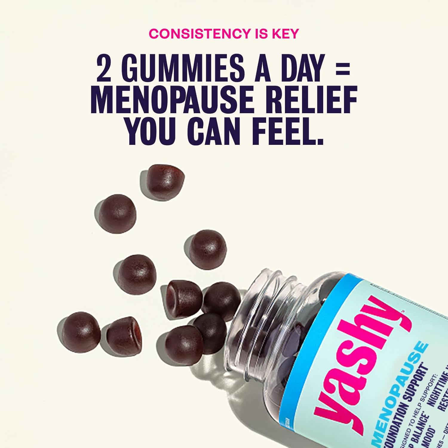 Gummies for Menopause | Hormone-Free Supplements for Women | Clinically Backed | 30 Servings | Helps Alleviate Hot Flashes, Night Sweats, & Mood Swings | Supports Libido | BlackBerry Flavor - Image 2