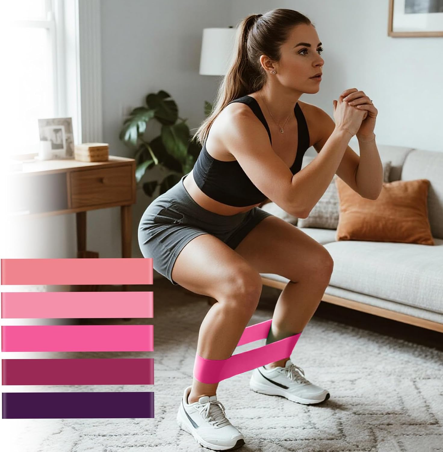 Resistance Bands Set (5 Pack) for Home Workout, Yoga & Fitness Training – Portable Exercise Bands for Strength & Toning