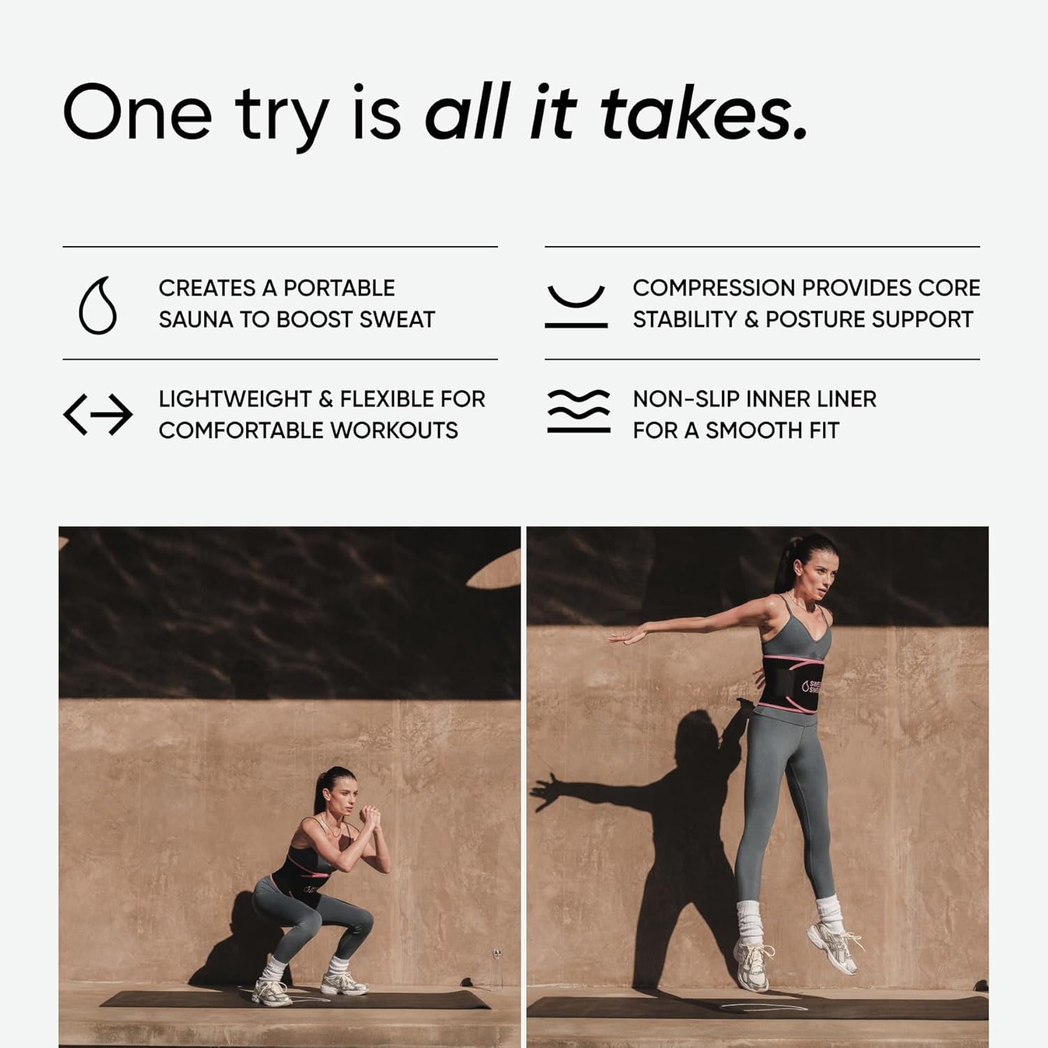 Sports Research Sweet Sweat Waist Trimmer (Core Series) - Premium Sweat Enhancing Fitness Band for Women & Men - Image 4