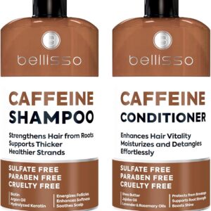 Caffeine Shampoo and Conditioner Set - Volumizing Products for Women and Men - Thickening, Volume Boosting Formula for Thinning and Fine Hair - Sulfate Free, No Parabens - Hydrating, Salon Grade