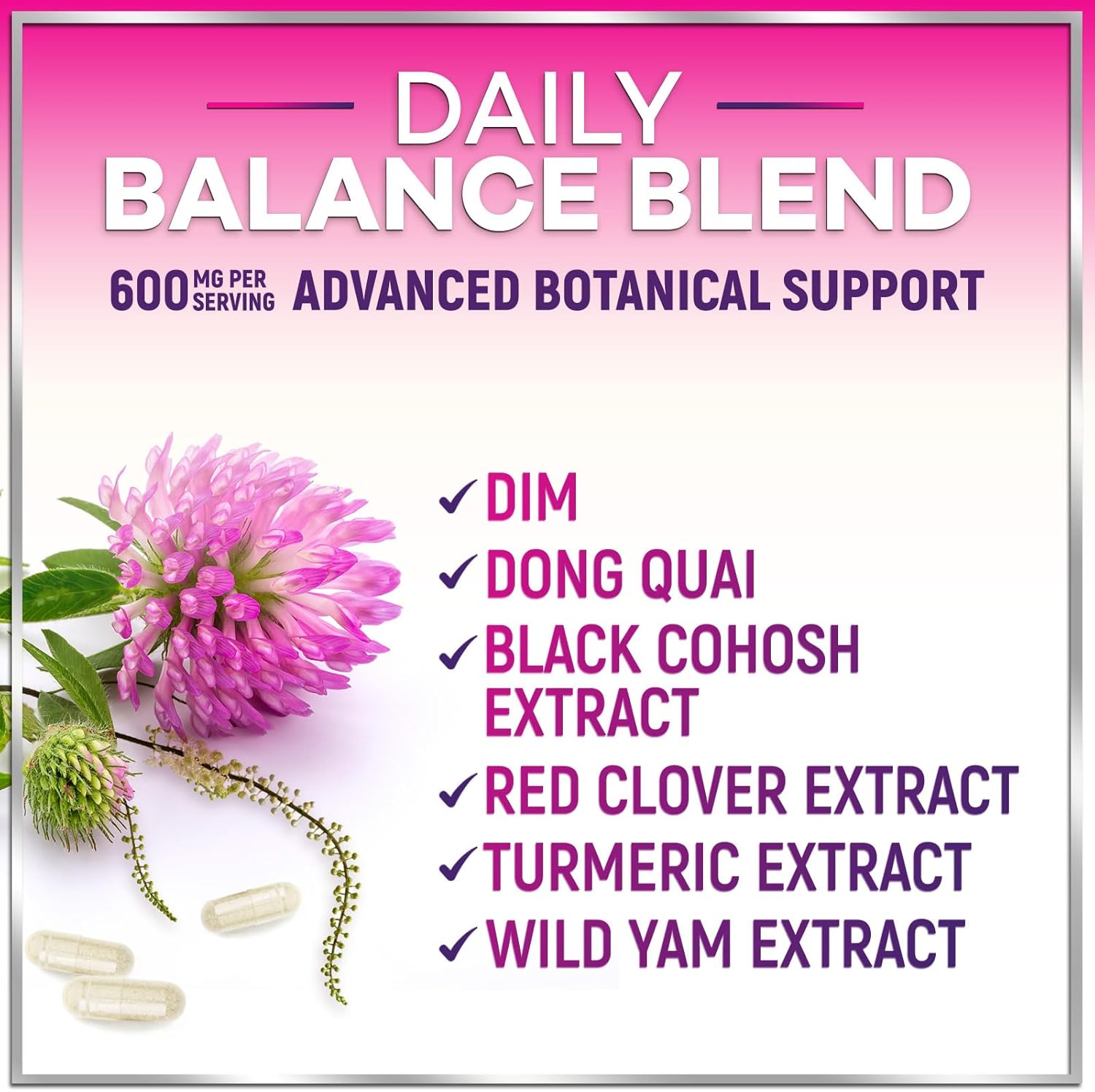 Menopause Supplements for Women - Hot Flash Night Sweats & Menopause Relief Pills - Probiotic Blend 8 Billion CFU Per Serving with Dong Quai & Black Cohosh - Vaginal, Digestive Support - 120 Capsules - Image 5