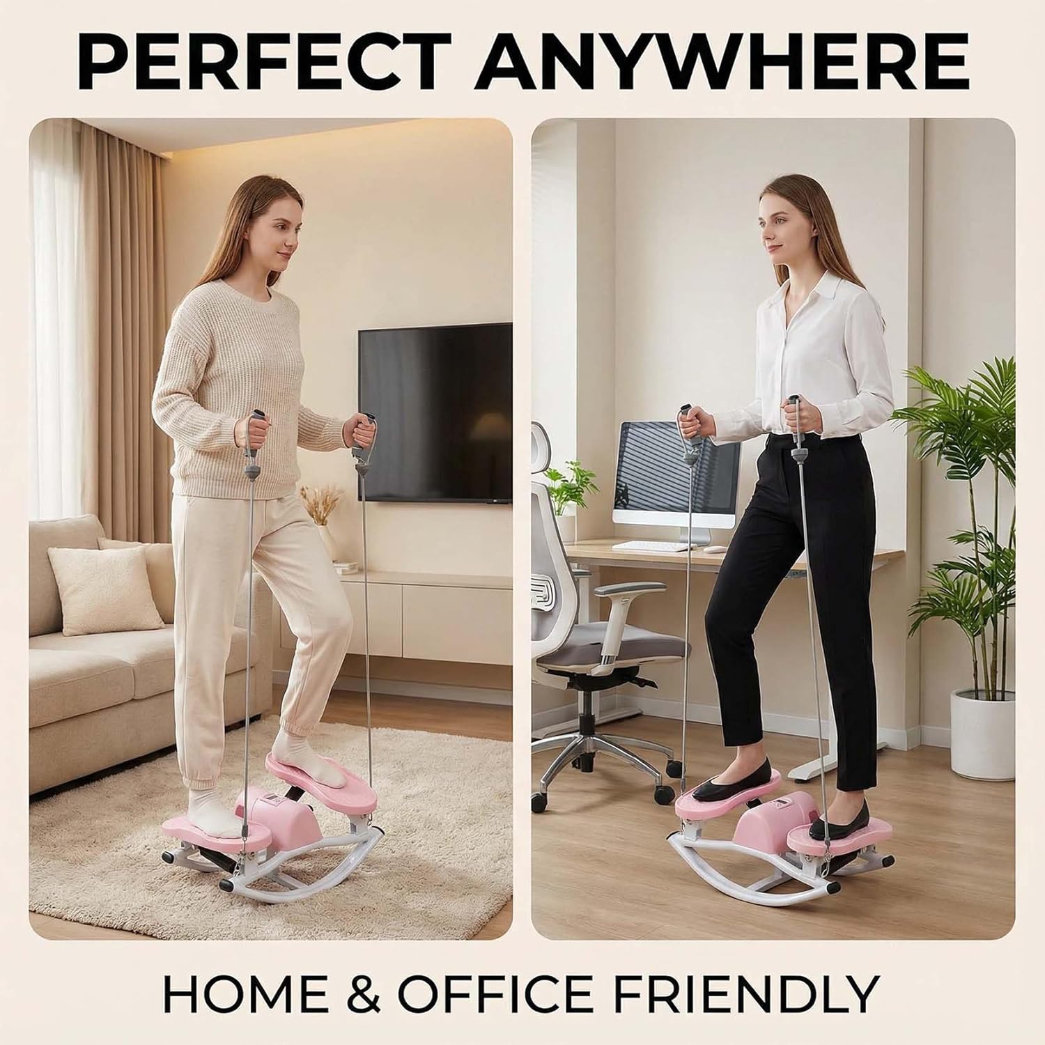 Lhanel Rock Stepper Side-Stepping Machine with Resistance Bands Low-Impact Balance Training Women's Home Fitness Equipment - Image 2