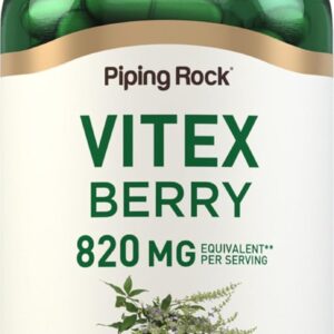 Piping Rock Vitex Chasteberry | 100 Capsules | Supplement for Women | Fruit Extract | Non-GMO, Gluten Free