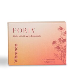 FORIA Vibrance Melts - Organic, Fragrance- Free, Natural Moisturizing Vaginal Suppositories - 12 Count