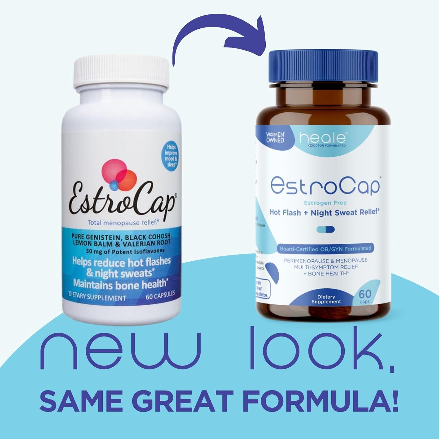 EstroCap Menopause Supplements for Women by Heale Health - Menopausal Relief Vitamins for Hot Flashes and Night Sweats - Helps Maintain Bone Health & Mood Support - Valerian Root & Black Cohosh - Image 2
