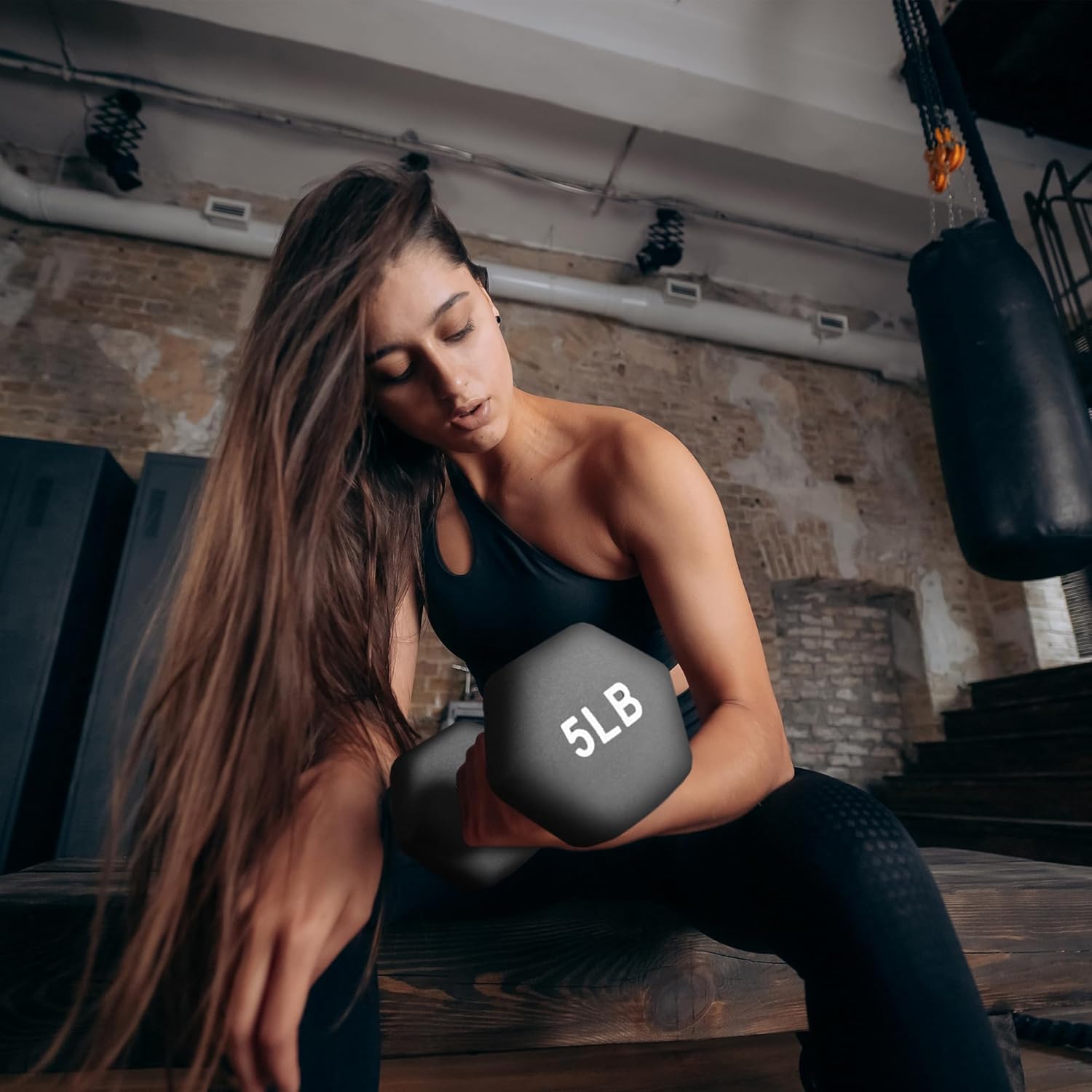 BalanceFrom Neoprene Coated Iron Dumbbell Hex Weights Set with Stand – Color-Coded or Black Options with Non-Slip Grip for Strength Training, Resistance Workouts, and Home Gym Fitness - Image 7