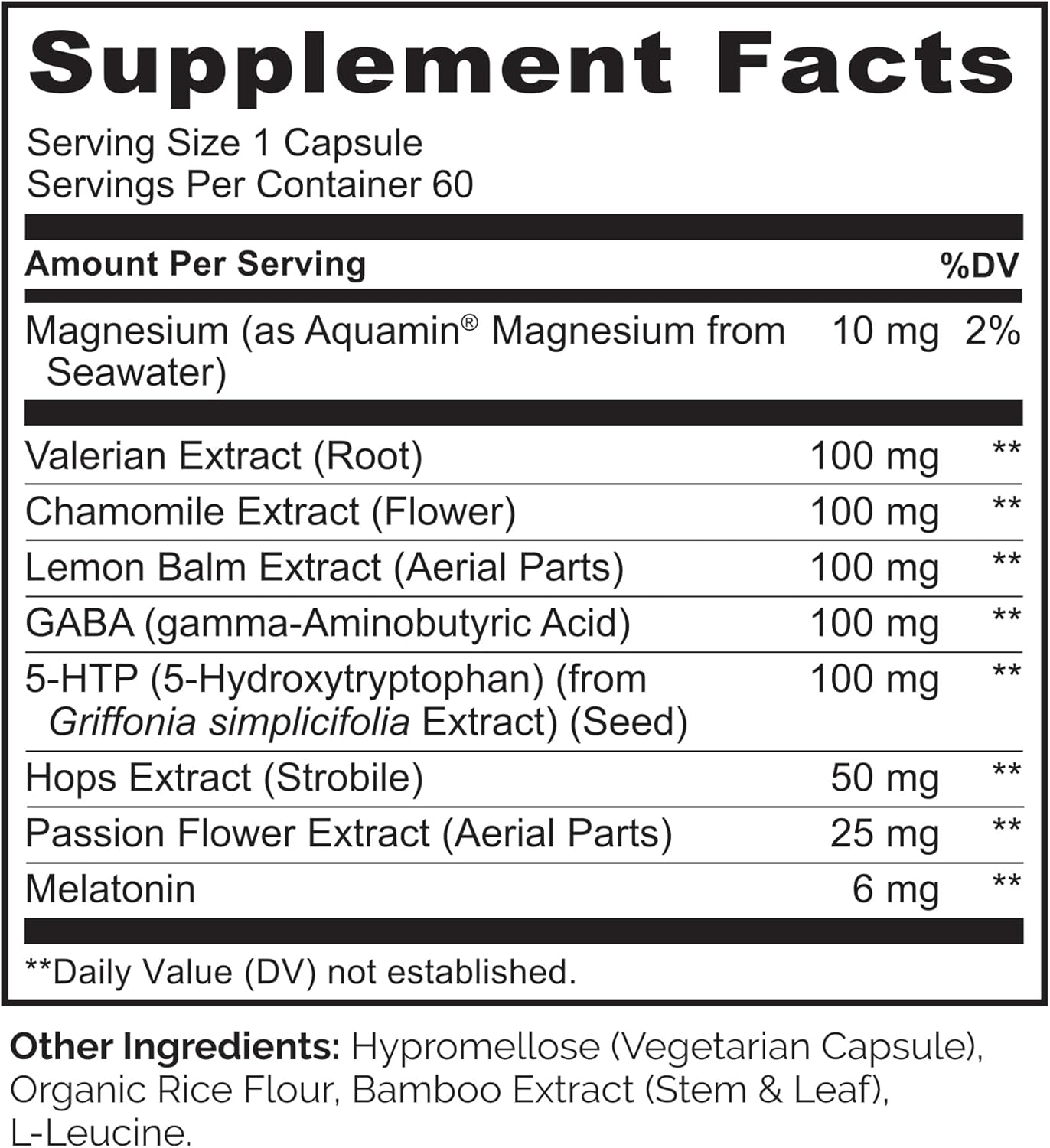 NATURELO Sleep Aid - with Melatonin, Magnesium, GABA, Valerian Root, Lemon Balm, Chamomile Herbal Extracts - Plant-Based Sleeping Aid - 60 Vegan Capsules - Image 2