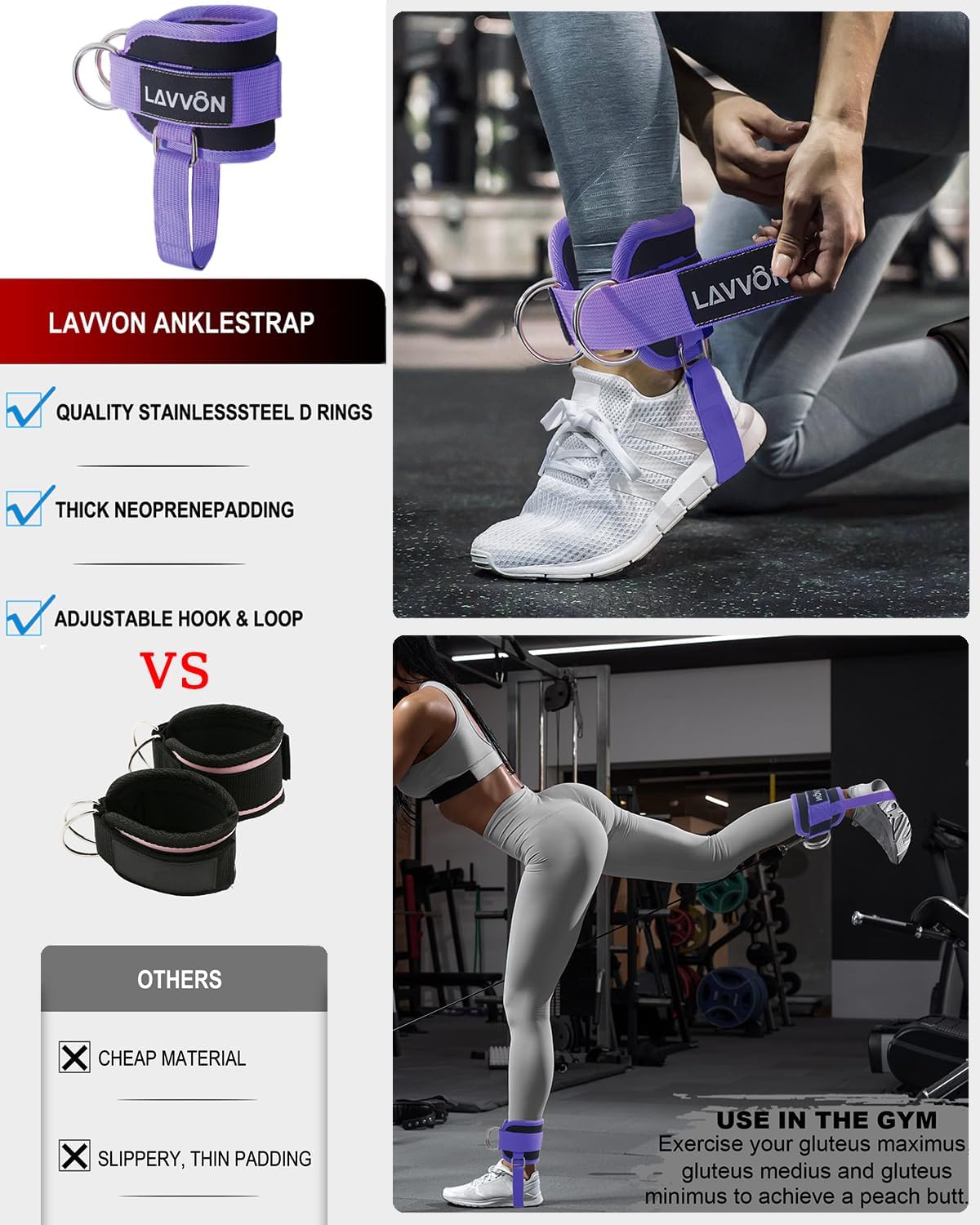 7Pcs-Barbell Pad Set for Hip Thrust - Squat Pad, Bench Press Workout Foam Weight Lifting Bar Cushion,Gym Accessories for Women with Bar Bad,with Gym Ankle Straps,Hip Resistance Bands,Lifting Strap - Image 4