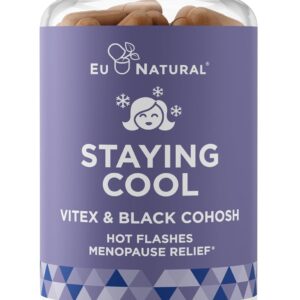 Eu Natural Staying Cool Menopause Supplements for Women - Hormonal Hot Flash Relief, Weight Support, & Night Sweats - Vitex Chaste Tree & Black Cohosh - 60 Vegetarian Soft Capsules