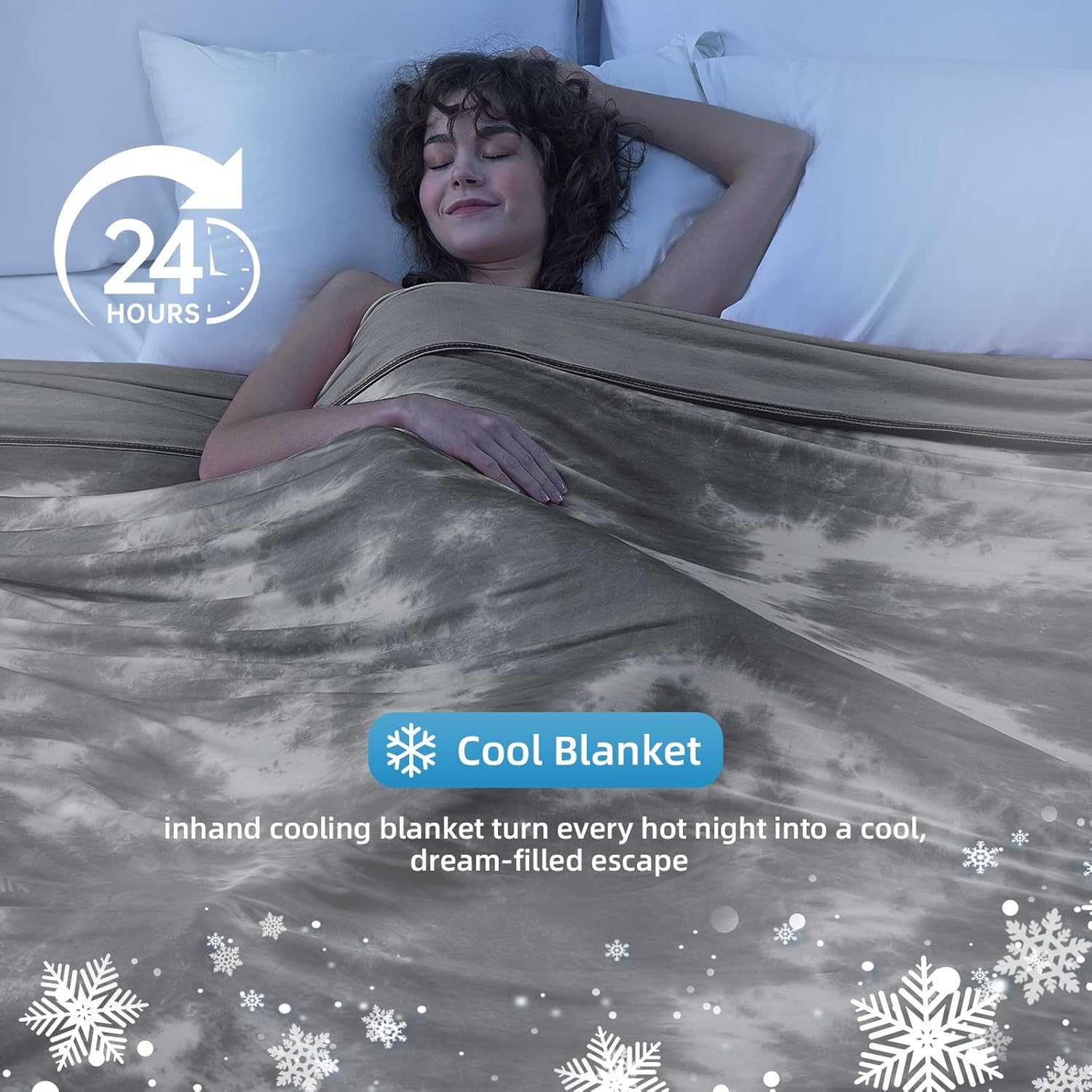 inhand Cooling Blanket Queen Size (90"x90"), Cooling Blankets for Hot Sleepers, Absorbs Heat to Keep Adults Cool For Summer Nights Sweats, Thin Cold Lightweight Blanket for Couch Bed, All Season Use - Image 7