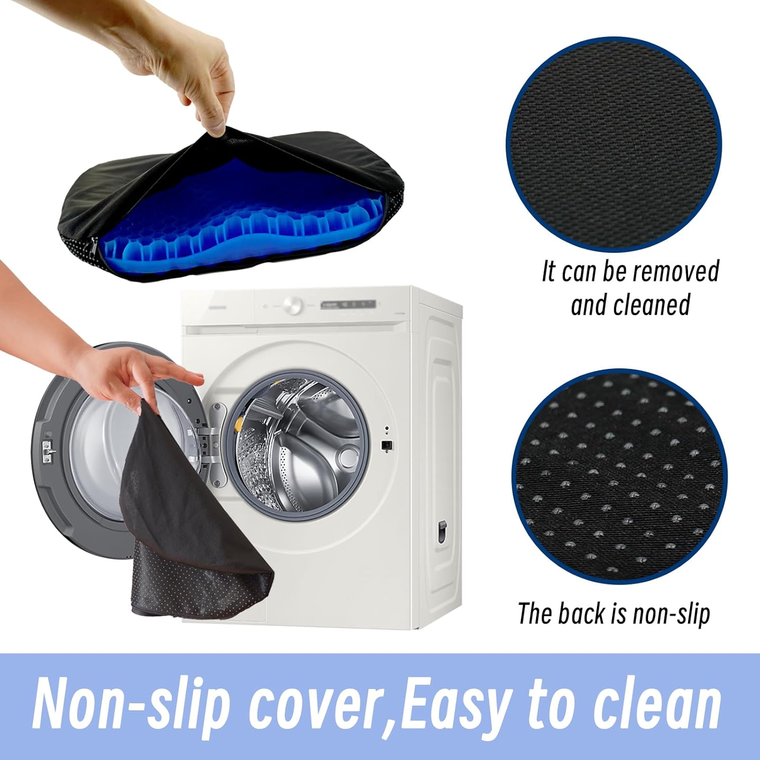 Kayak Seat Cushion - Blue Cooling Gel Kayak Accessory Removable Waterproof Cover | Comfort for Kayak Seats, Fishing, Car seat,Office Chair & Outdoor Use - Image 7