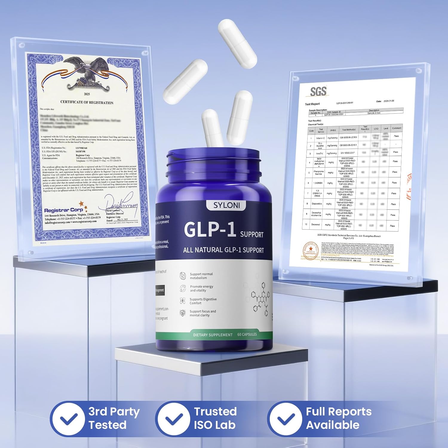 GLP-1 Supplement Reduce Appetite for Women & Men, Natural Supports Metabolism, Weight Management, Energy, Focus & Vitality, 60 Capsules with Vitamin C, Berberine & Green Tea Extract - Image 7