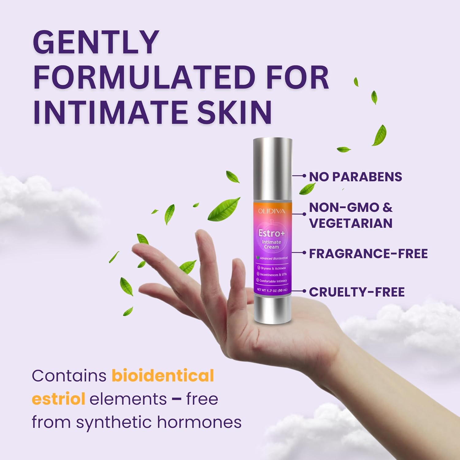 Bioidentical Estriol Cream for Women - Intimate Moisturizing Cream for Women - Menopause Relief for Vaginal Dryness & Vulva Itch – 50g / 1.76 oz (3 Month Supply) - Image 6