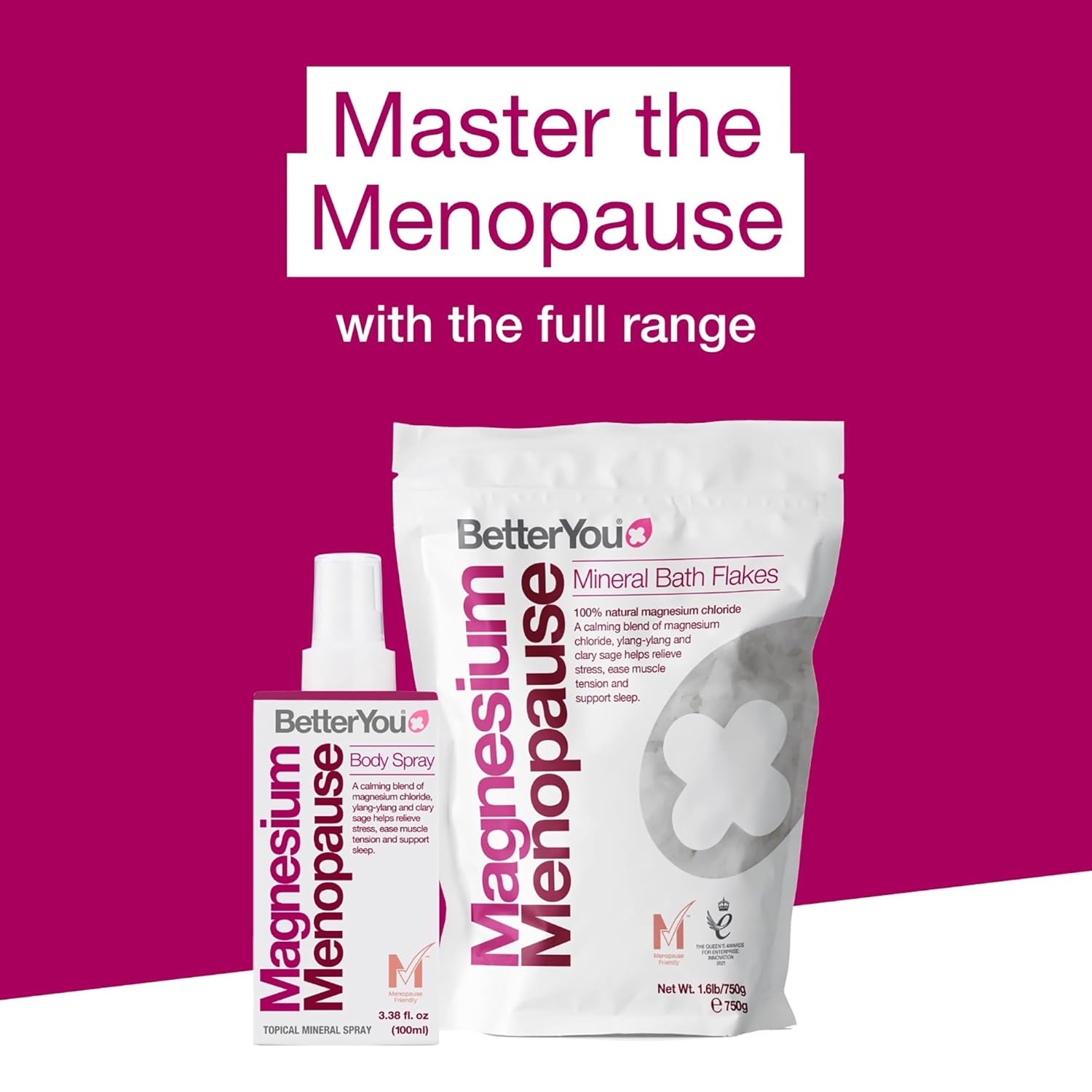 BetterYou Menopause Body Spray - Magnesium Chloride Spray for Menopause Relief - With Ylang Ylang and Clary Sage - Muscle and Sleep Support - 3.38 oz - Image 7