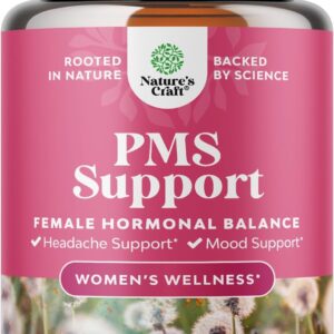 PMS Support Supplement for Women – Hormone Balance for Women & Menstrual Ease with DIM, Chasteberry, Black Cohosh & Ashwagandha - for Period Cramps Ease, Menopause Bloating, Mood Swing – 30 Ct
