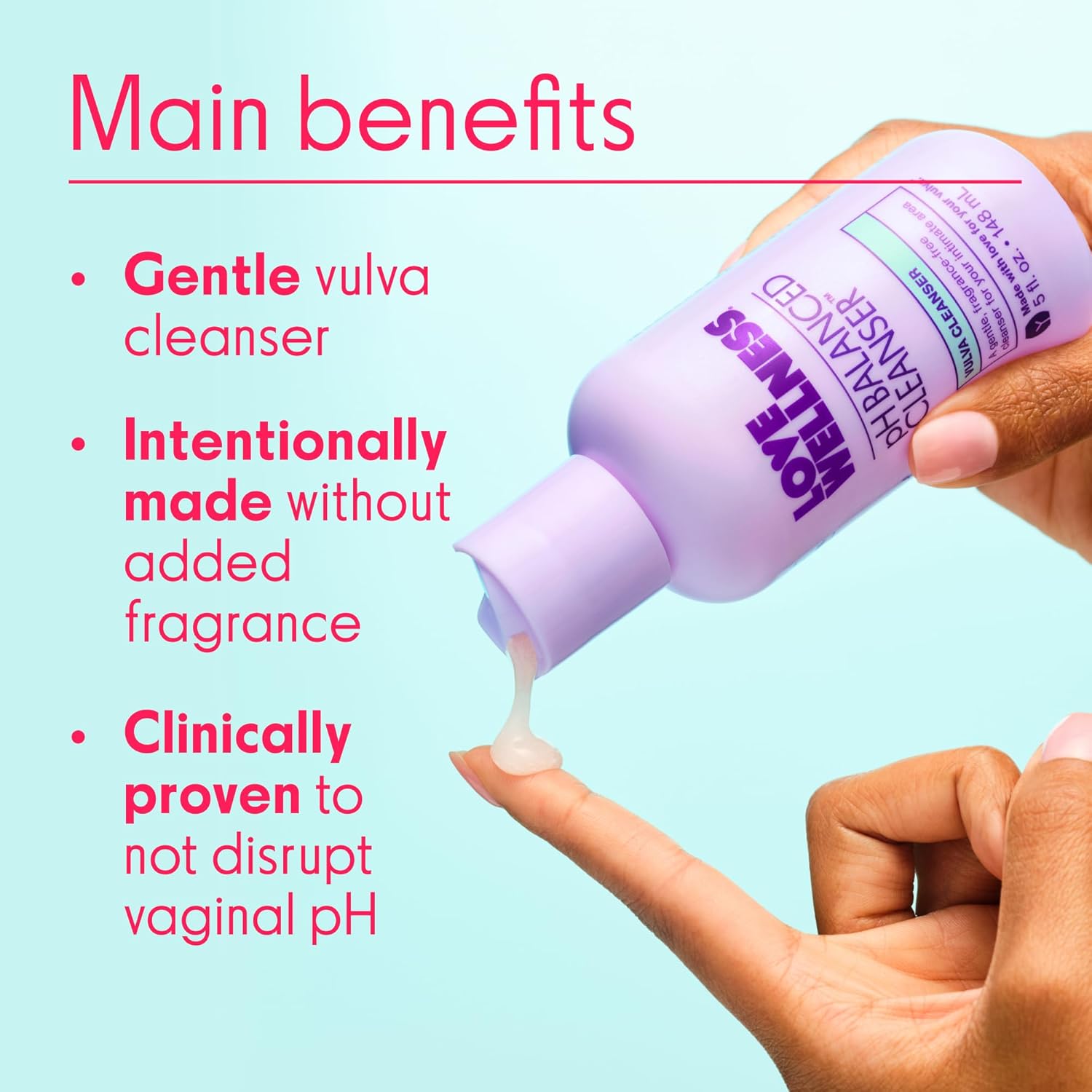 Love Wellness pH Balancing Cleanser & pH Balancing Wipes | Her Essentials Duo | On The Go Support for Her | Cleanser for Balanced pH, Intimate Health & Hygiene - Image 5