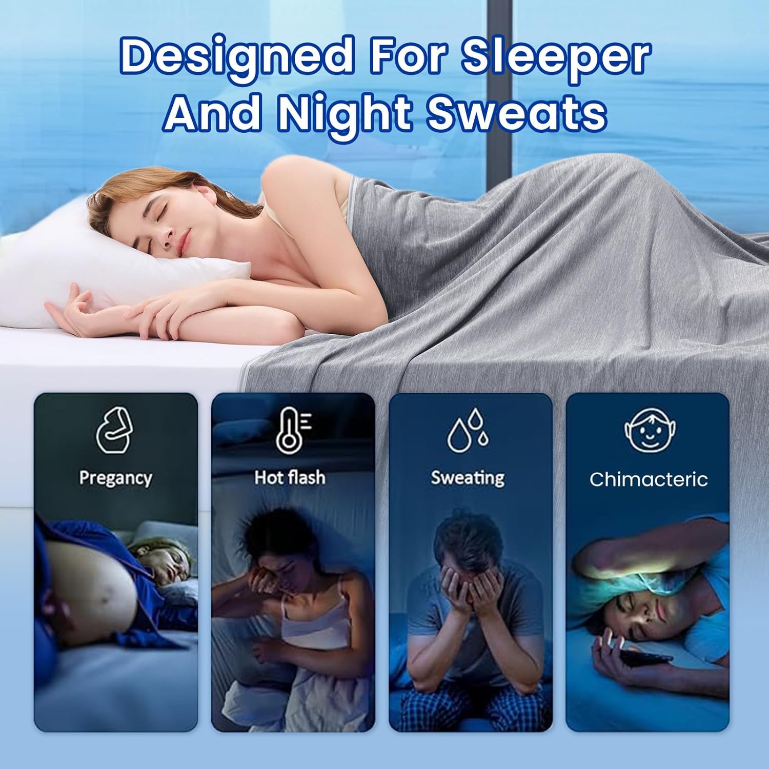 Topcee Cooling Blanket for Night Sweats Absorbs Heat to Keep Adults, Children Cool on Warm Nights, Q-Max 0.5 Cooling Blankets for Hot Sleepers, Lightweight Sofa Throw Blanket (50"x70") - Image 4