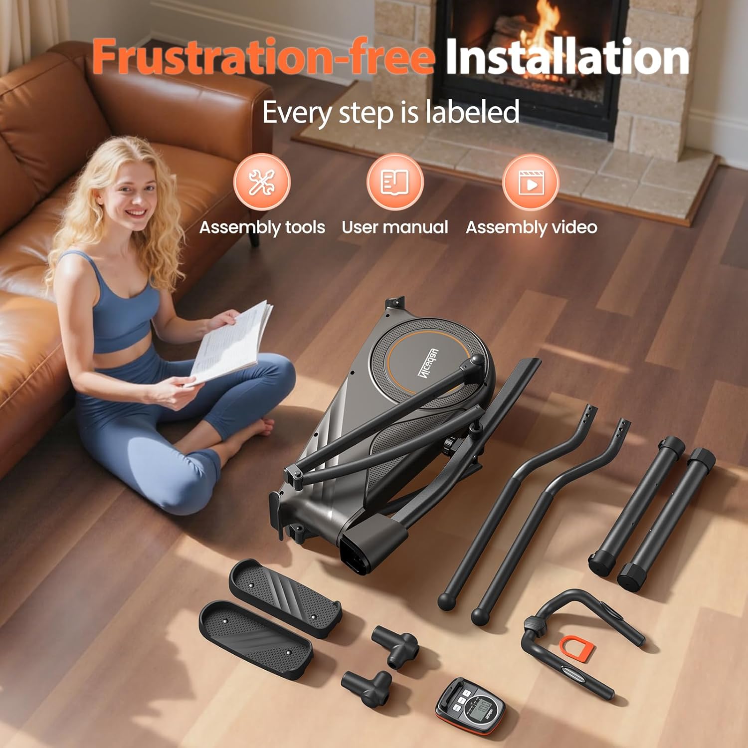 Niceday Elliptical Exercise Machine, Elliptcal Machine for Home, 15.5IN&16IN&20IN Stride Elliptical Machine, 500LBS Loading Capacity, Elliptcal Training Machine with 16 Level Resistance - Image 7