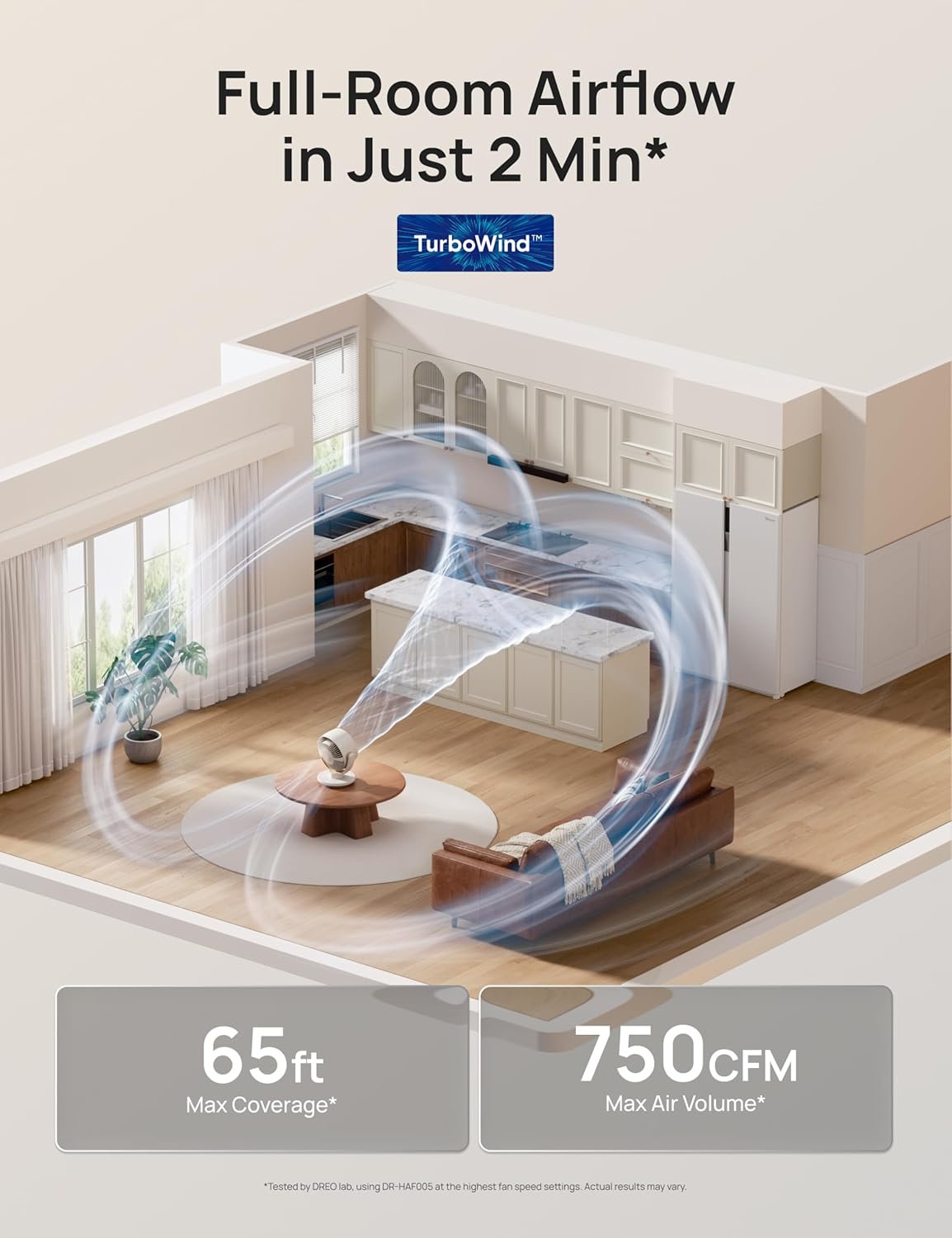 DREO Fan for Bedroom, Desk Air Circulator Fans with Remote, 11 Inch Table Fan for Whole Room, 65ft Powerful Airflow, 120° Vertical Manual and 90° Oscillating, 4 Speeds, 8H Timer, 25dB Quiet, Home - Image 3