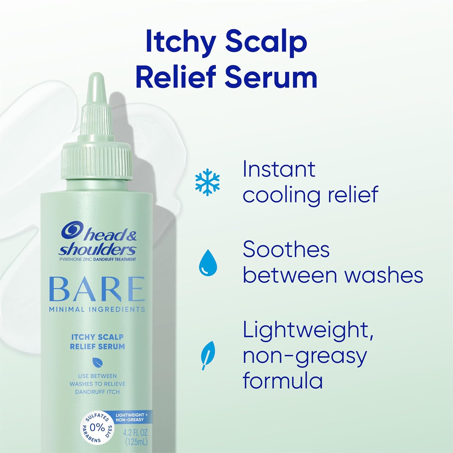 Head & Shoulders Anti-Dandruff Bare Scalp Relief Serum, 0.1% Pyrithione Zinc, for Itch Relief and Scalp Comfort, 4.2 fl oz - Image 2