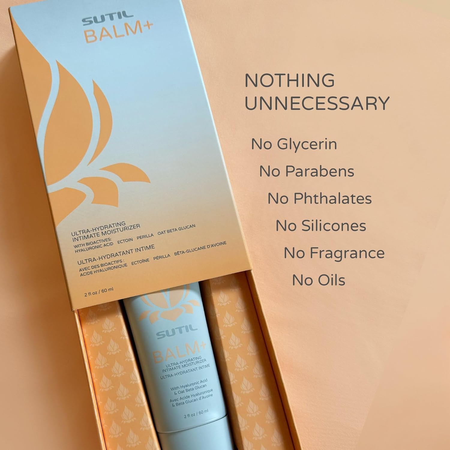 SUTIL Balm+ Intimate Moisturizer for Women - Hormone-Free Daily Hydration for Sensitive Skin, Water-Based, Fast Absorbing, Non-Sticky, Hyaluronic Acid & Ectoin, 2 oz - Image 9