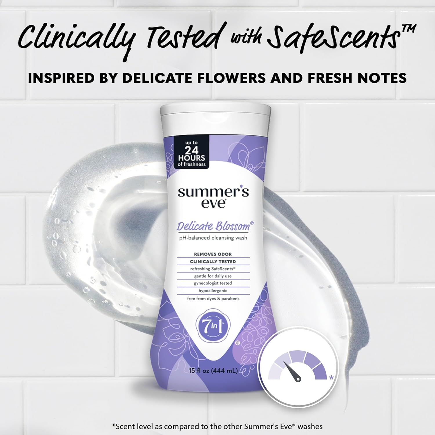 Summer’s Eve Feminine Wash, Delicate Blossom, Daily pH-Balanced Body Wash for Women, Feminine Care to Remove Vaginal Odor, Gynecologist Tested, 15 Fl Oz - Image 4