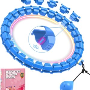 Fit Hoop Weighted Hula Pilates Circles, 32 Detachable Parts & 65-Inch Plus-Size Fit, Weight Loss Fitness Gear, Quiet Home Workout Tool