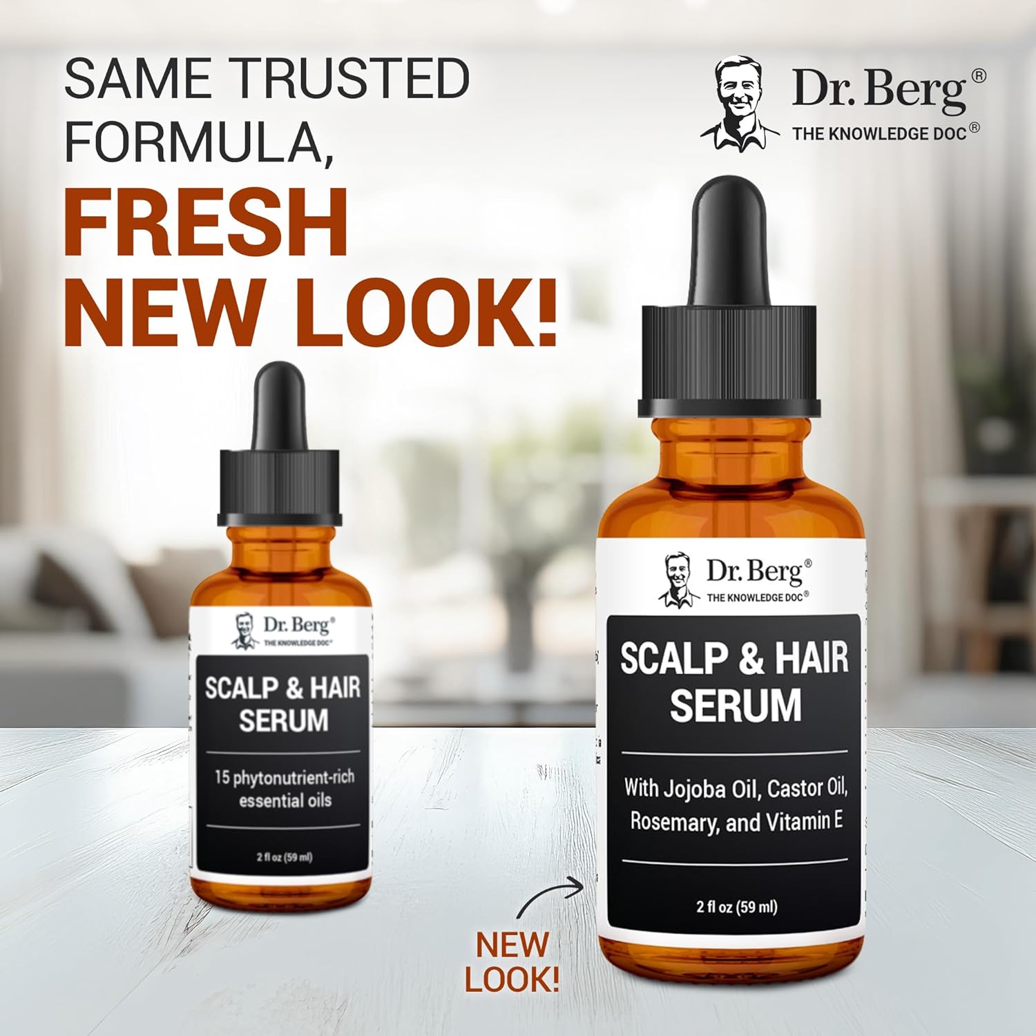 Dr. Berg Scalp & Hair Serum (Improved Formula) with Vitamin D3 & E - Clinically Tested, Paraben- and Sulfate-Free Hair Oil for Women & Men - Includes Rosemary Oil, Castor Oil & Jojoba Oil - 2 Fl oz - Image 2