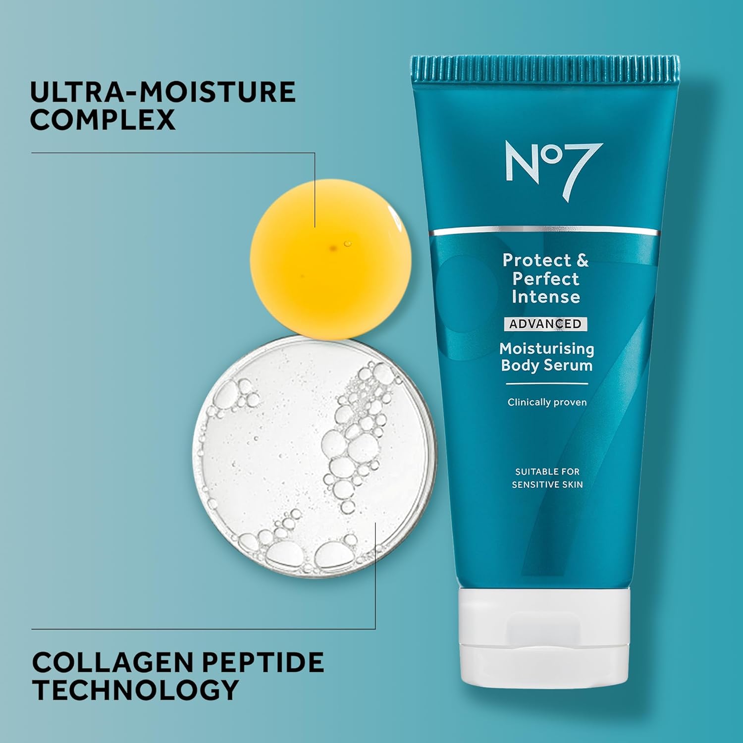 No7 Protect & Perfect Intense Advanced Body Serum - Anti Aging Serum with Hyaluronic Acid & Argan Oil - Collagen Peptide Skin Firming Body Moisturizer (6.7 oz) - Image 4