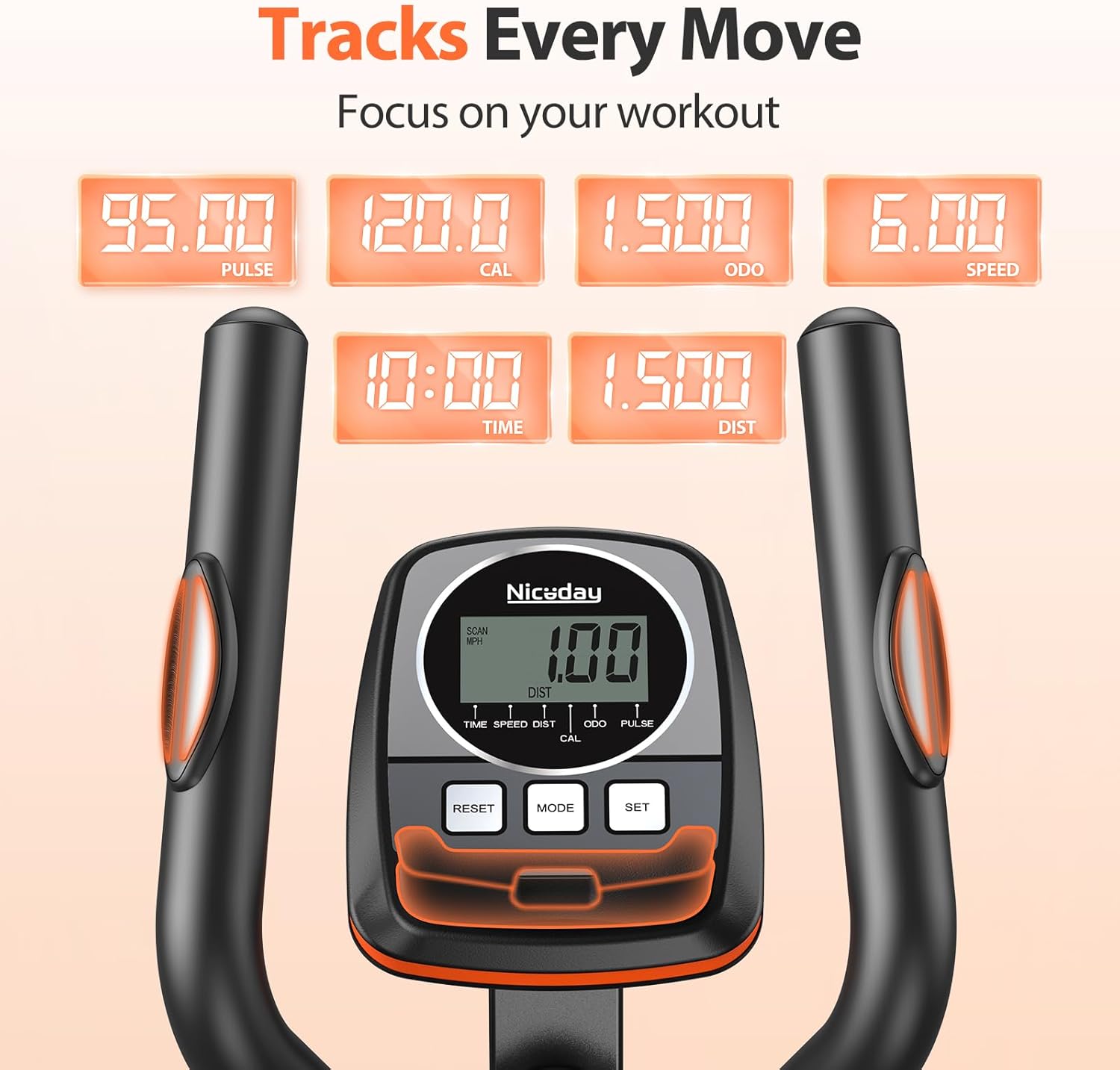 Niceday Elliptical Exercise Machine, Elliptcal Machine for Home, 15.5IN&16IN&20IN Stride Elliptical Machine, 500LBS Loading Capacity, Elliptcal Training Machine with 16 Level Resistance - Image 6