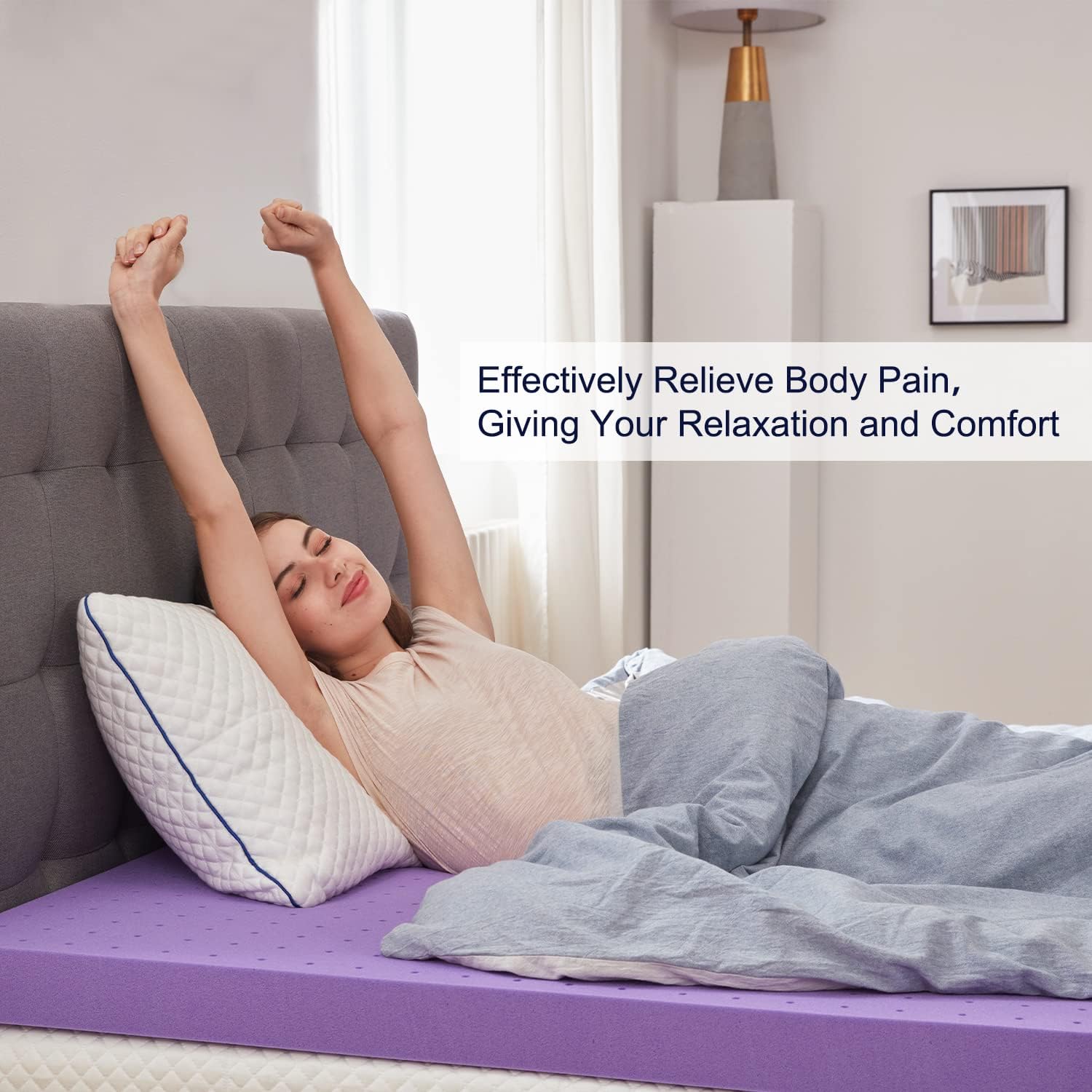 SINWEEK 2 Inch Gel Memory Foam Mattress Topper Ventilated Soft Pressure Relieve Mattress Pad, Breathable Bed Topper, CertiPUR-US Certified, Twin Size - Image 6