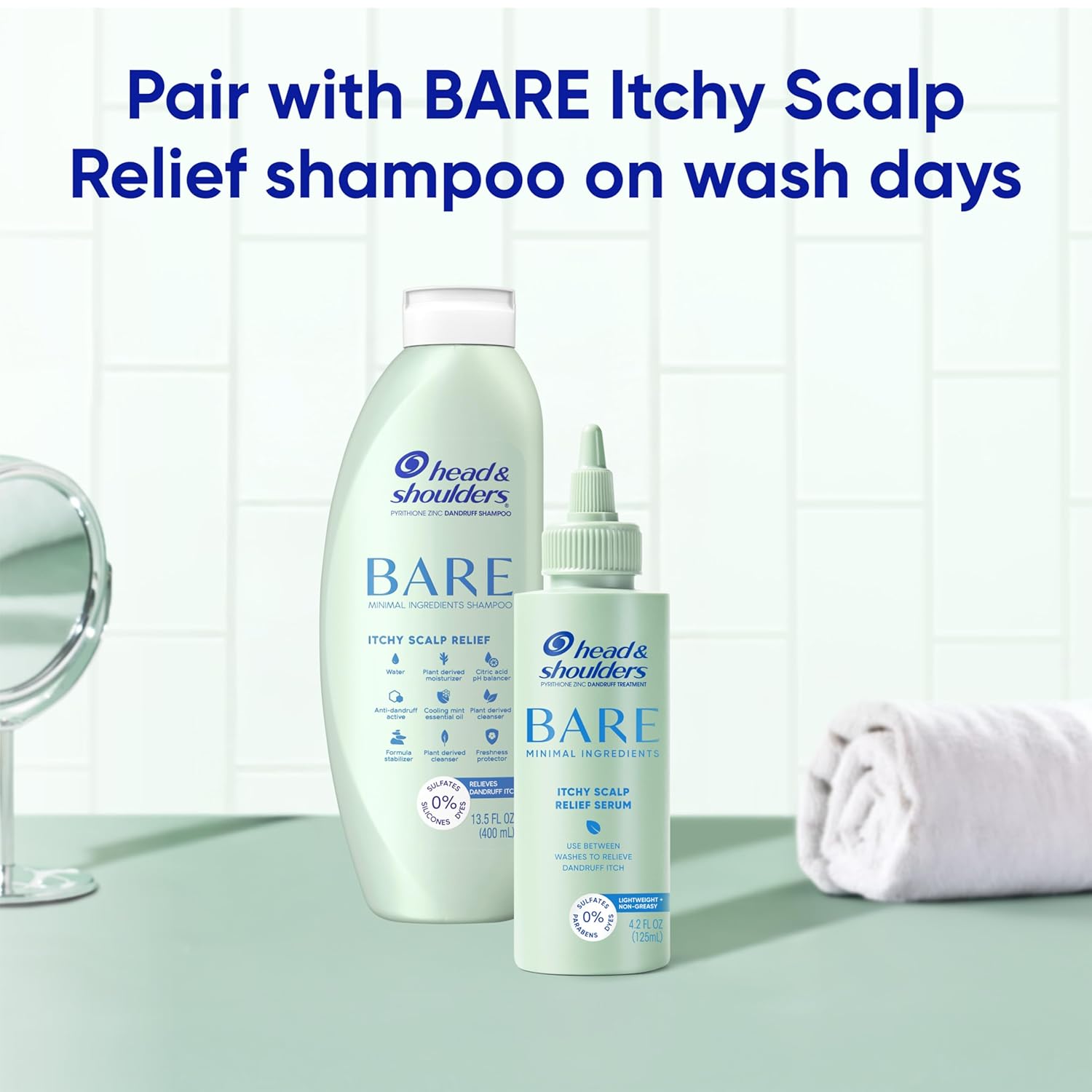 Head & Shoulders Anti-Dandruff Bare Scalp Relief Serum, 0.1% Pyrithione Zinc, for Itch Relief and Scalp Comfort, 4.2 fl oz - Image 9
