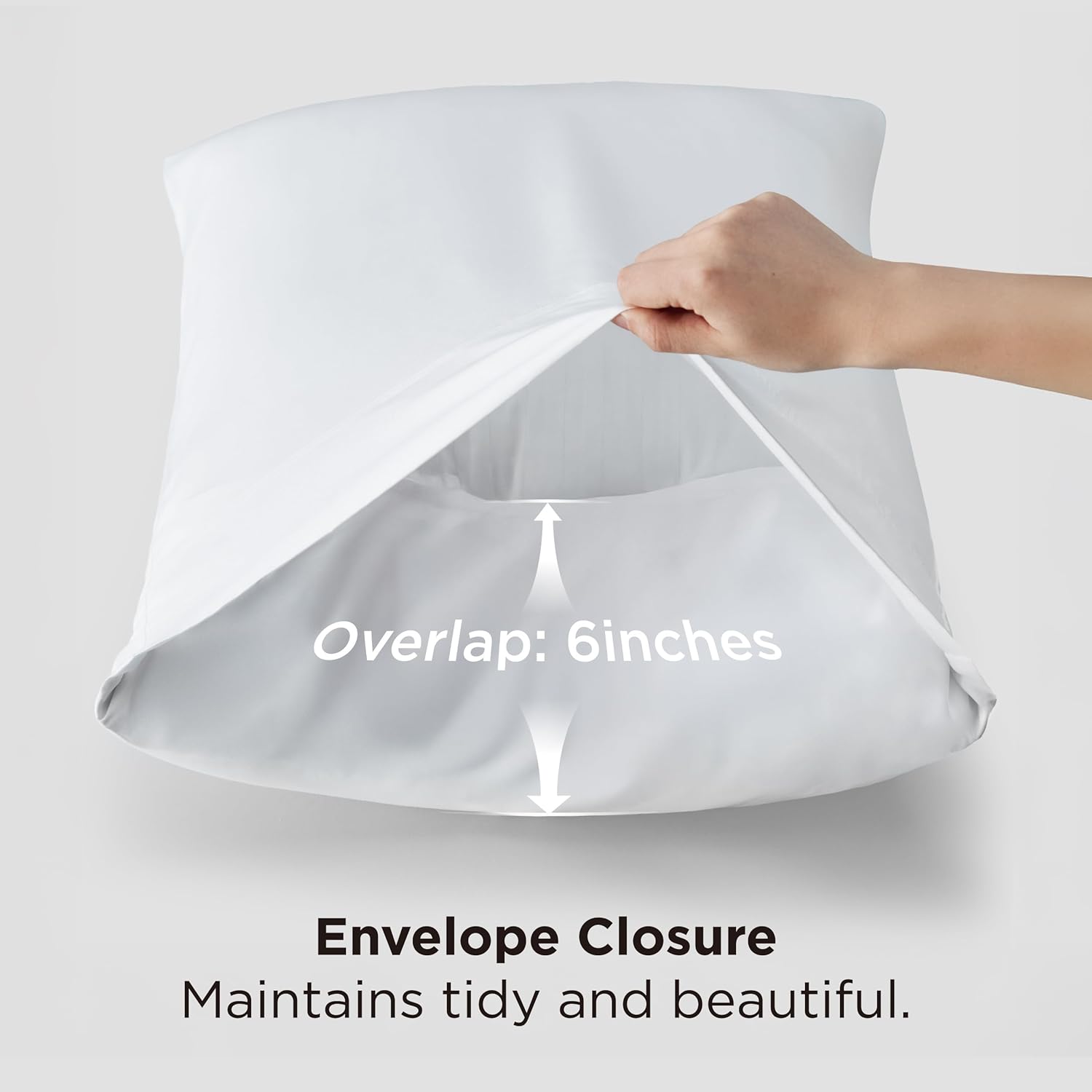 Bedsure White Pillow Cases Set of 2, Cooling Pillow Cases Queen, Rayon Derived from Bamboo Queen Pillowcases, PureWoven Soft Valentines Pillow Covers with Envelope Closure, Gifts, 20x30 Inches - Image 5