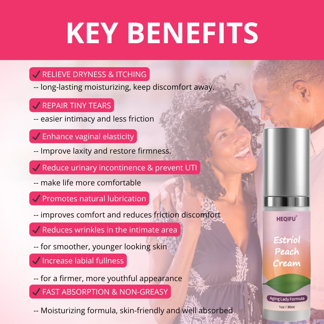 Bioidentical Estriol Cream for Women -Menopause Relie - Peach Flavor, Fast-Absorbing Hydration, Lightweight & Soothing Formula for Daily Comfort, 30ml (2-Month Supply) - Image 2