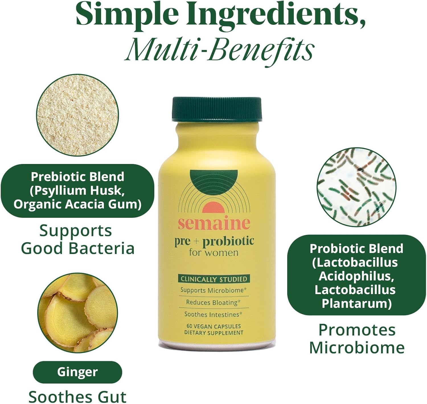 Semaine Hormonal Gut Balance Bundle - Support Cellular Energy, Clear Skin & Mood. Ease Bloating & Indigestion, Support Vaginal Health | 1 Month Supply - Image 5
