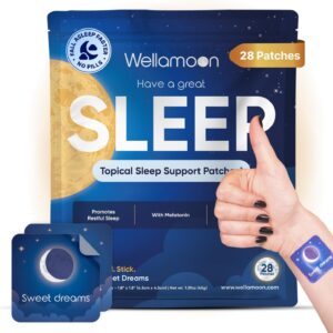 Wellamoon Original Sleep Patches for Adults Extra Strength | Easy-to-Apply Sleep Patch with Melatonin & Valerian | Relax & Wake Up Refreshed | Long-Lasting Night Comfort for Men & Women | 28 Patches