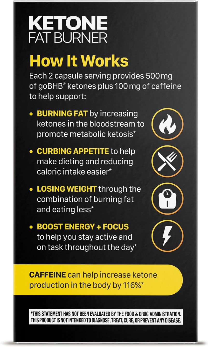 Belly Fat Burner for Men & Women - Clinically Validated goBHB Metabolism Booster and Appetite Suppressant for Weight Loss and Energy Support - 3rd Party Lab Tested Vegan & Non-GMO (60 Capsules) - Image 8
