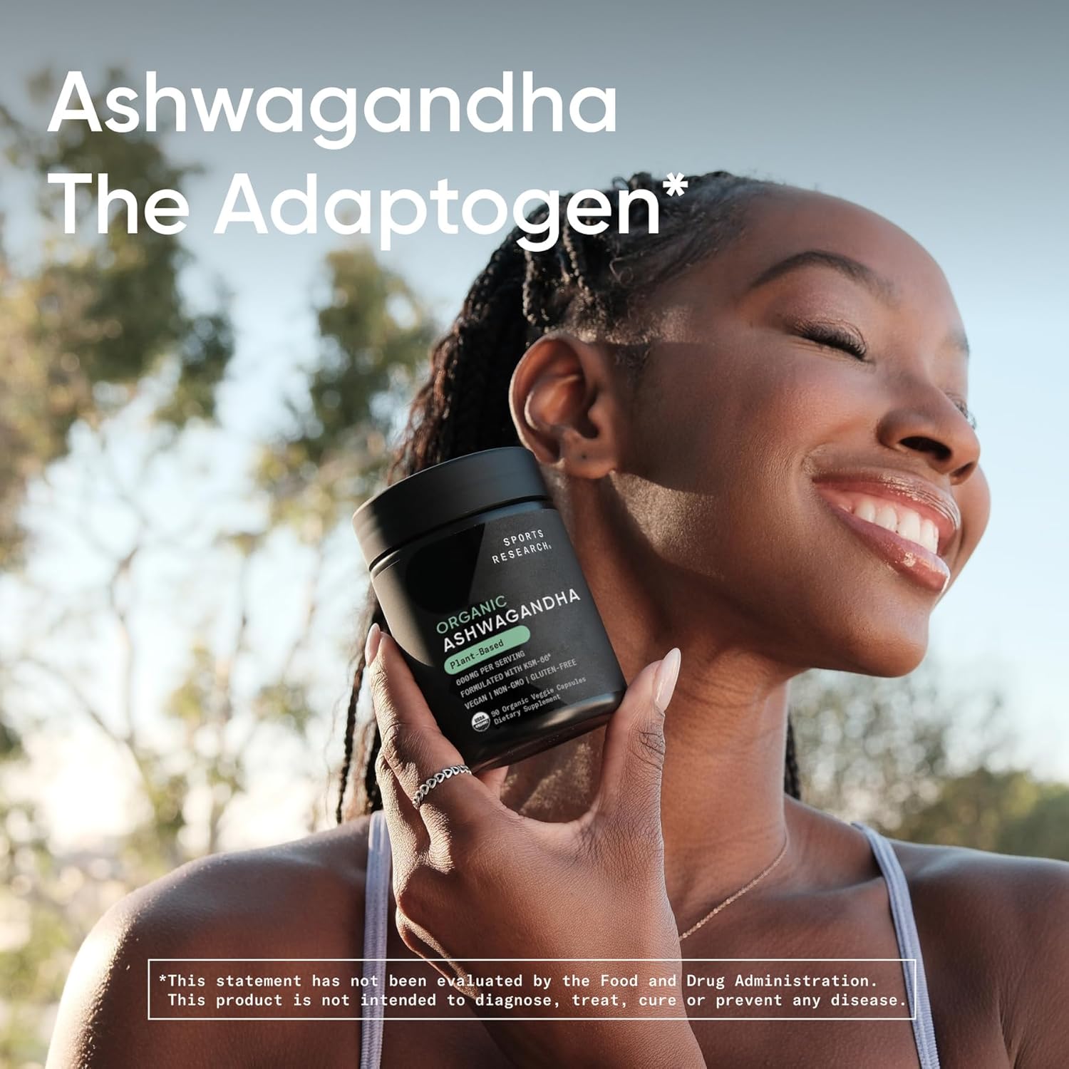 Sports Research® Organic Ashwagandha – Adaptogen for Relaxation, Calm & Sleep Support – Made with Organic KSM-66® – 600 mg – Non-GMO Verified, Gluten-Free, Certified Vegan – 90 Veggie Capsules - Image 6